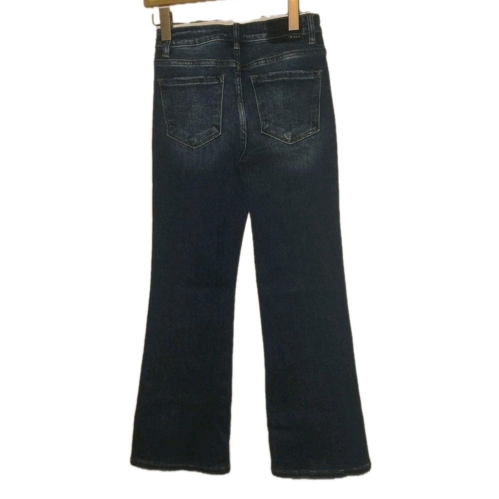 Risen Womens High Waist Ankle Flare Stretch Denim Blue Jeans Size 3/26